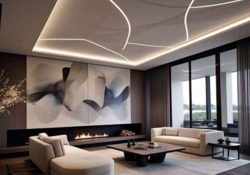 Luxury gypsum board ceiling installation for large villas and palaces.
