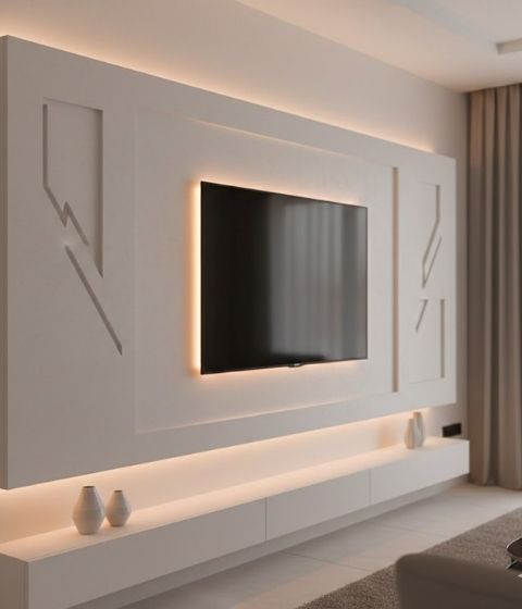استخدامات جدار التلفزيون الجبسي في منازل الرياض​